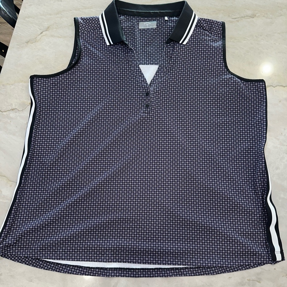 Women's sleeveless golf polo top by Callaway Golf.